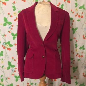 ❤️VINTAGE❤️ cranberry corduroy 70s Blazer